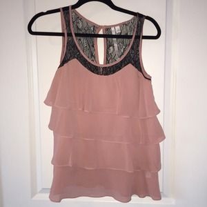 Black and Salmon blouse