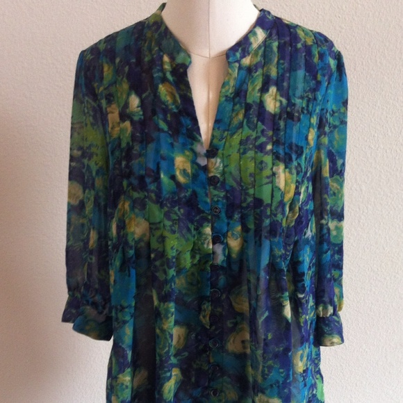 Starry Night Green and Blue Top