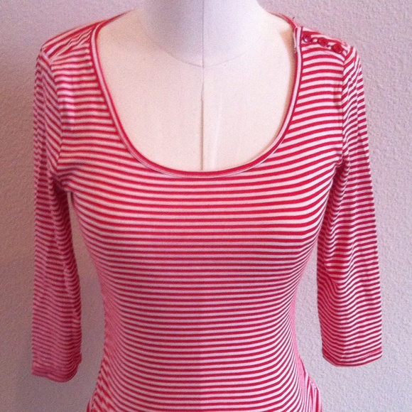 Sailor-esque Red and White Striped Shirt