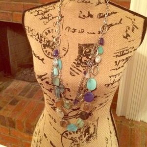 New York & Company blue & silver necklace