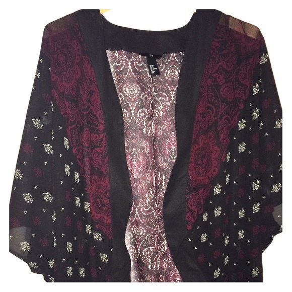 H&M Kimono Cover  sheer fabric with Asian design. - Picture 1 of 4