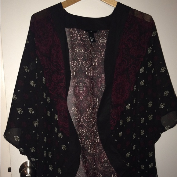 H&M Kimono Cover  sheer fabric with Asian design. - Picture 2 of 4