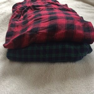 TWO VINTAGE FLANNELS