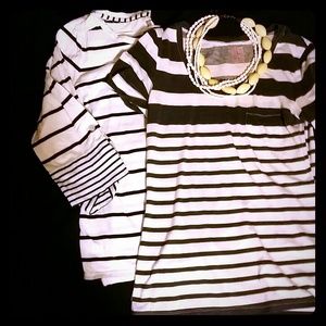Striped shirt and Statement Necklace bundle!
