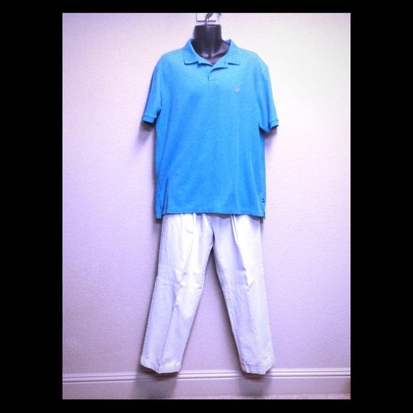 Men's Nautica Outfit Deck Shirt XL Khakis 38 x 30 - Picture 1 of 4