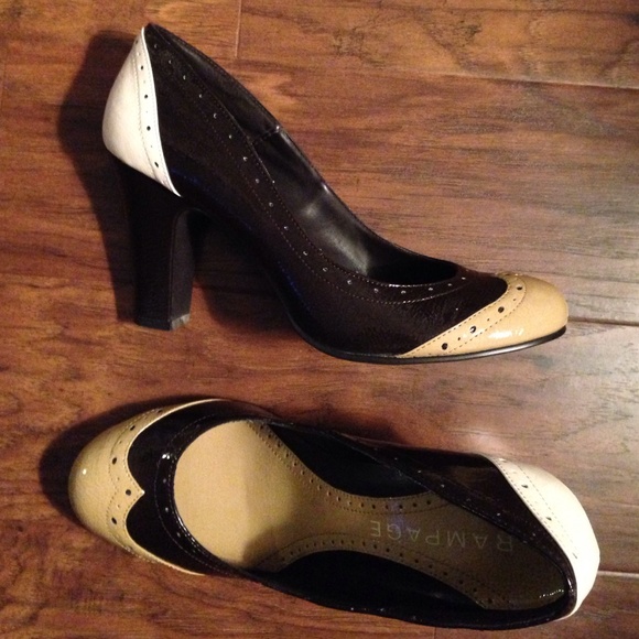Rampage brown, tan, & cream wing tip pumps! - Picture 3 of 4