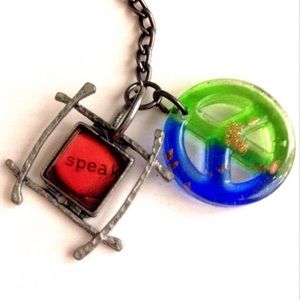 Peace and Love Bohemian Hippie Gypsy Keychain