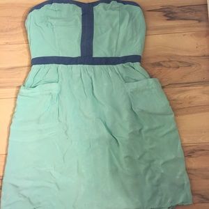 Strapless Blue Dress