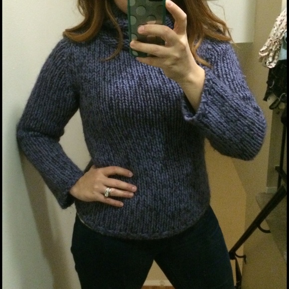 Purple Large-Knit sweater Express