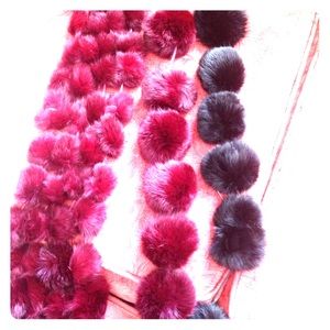 Luxurious genuine mink Pom-poms wrap. 3pieces!