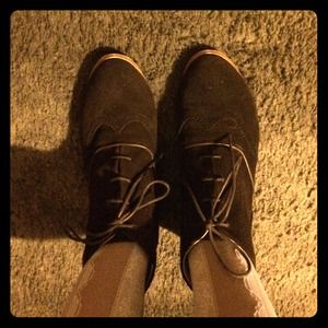 Brown suedette  booties size 9