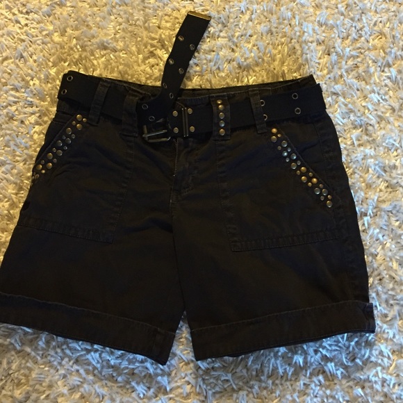 Dark brown shorts with fully adjustable belt
