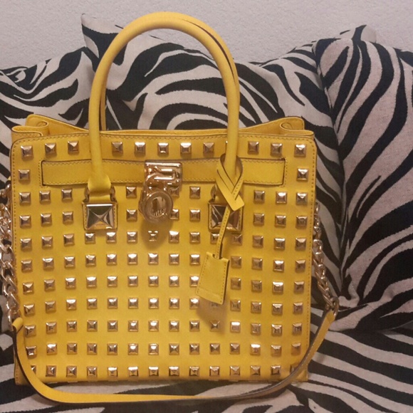 Michael Kors Citrus Studded Hamilton Bag