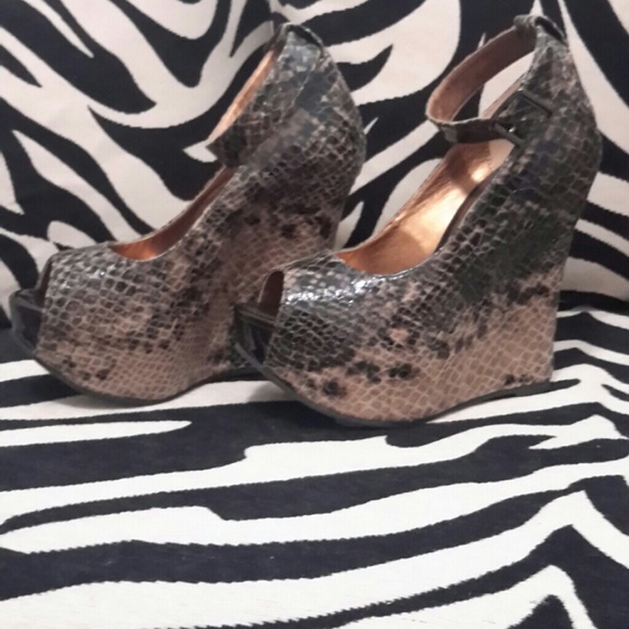 Cathy Jean python platform Wedges