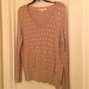Lauren Conrad champagne polka dot sweater