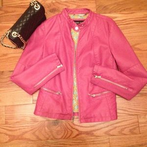 Black Rivet Pink faux Leather Jacket