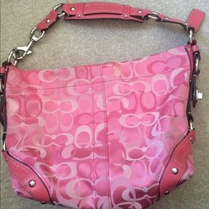 Authentic Coach Op Art Signature Carly Bag in Pink