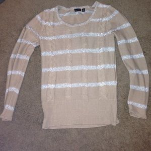 Tan sweater with silver