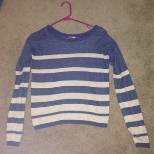 Blue and tan stripes sweater