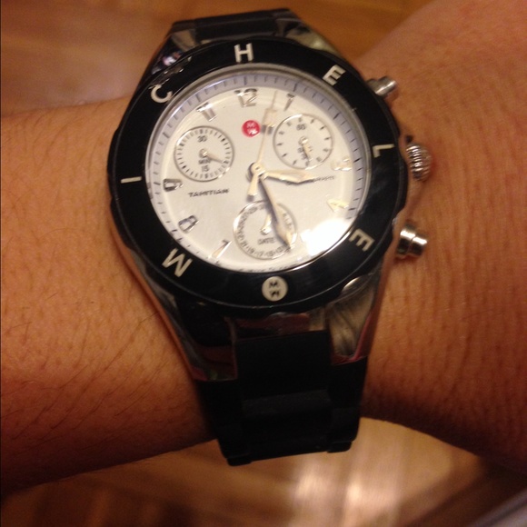 Michele Accessories - Michele black silver jelly watch