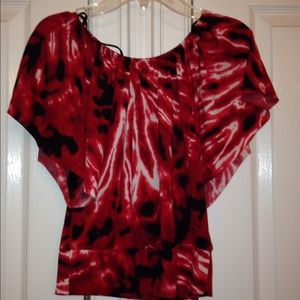 Red,white, and black top