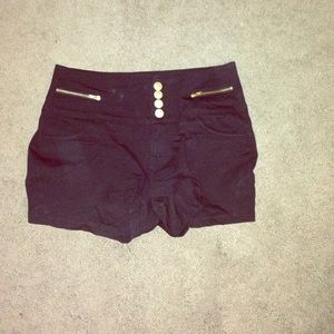 Black high wasted shorts