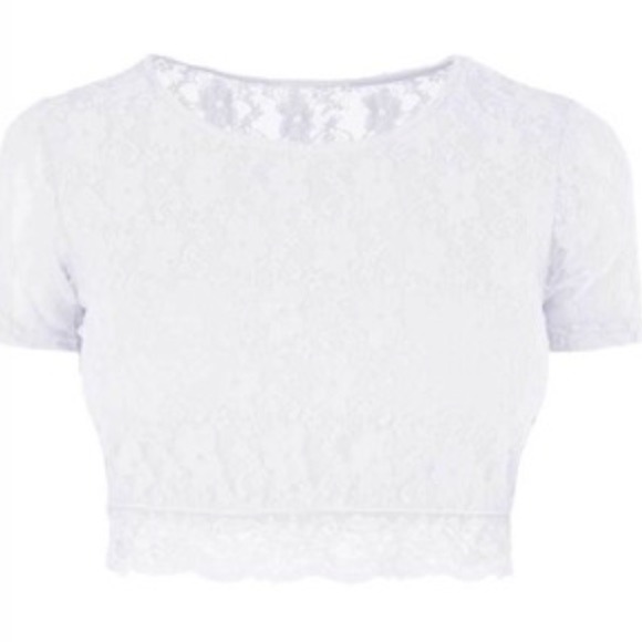 White lace crop top