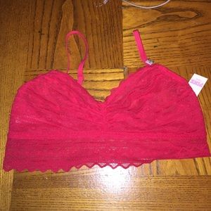red crochet bralette