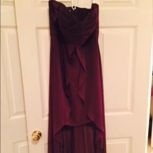 High low plum dress