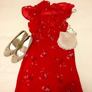 🎈SOLD NEW American Eagle Red Flower Dress