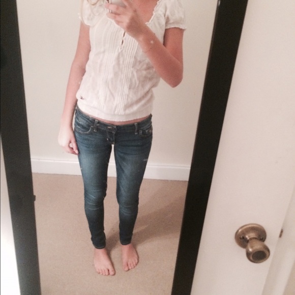 Hollister white blouse