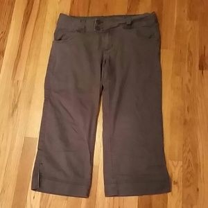 Gray khaki capris