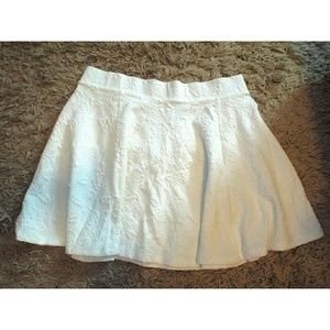 White Floral Patterned Skirt