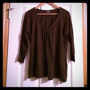 Brown Ana 3/4 length sleeve shirt XL