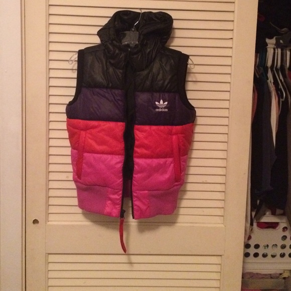 Adidas hooded puffy vest
