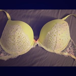 34C VS Embellished Green Bra