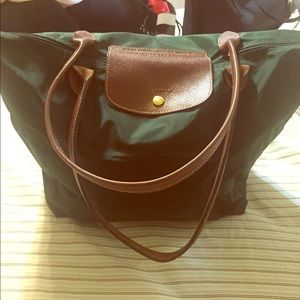 Hunter green long champ le pliage