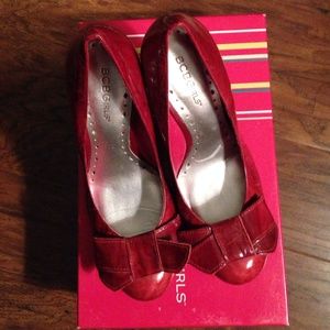 BCBGirls Ruby Red Rugged Patent Leather Heels!