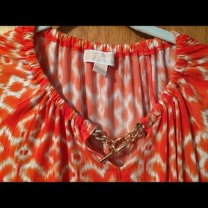 Adorable orange/white Michael Kors Spring blouse!