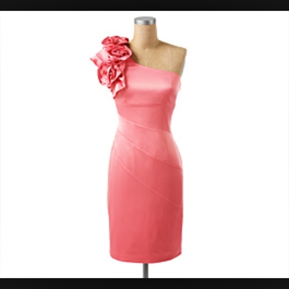 Jessica Simpson Coral One Shouldered Dress