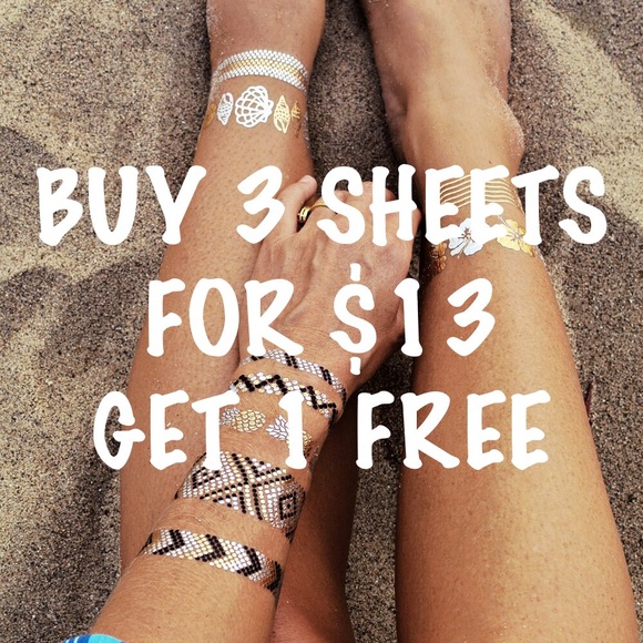 Brandy Melville Jewelry Metallic Temporary Jewelry Tattoos Poshmark