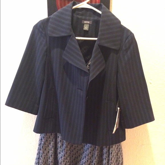 Kenneth Cole black & Navy Stripe jacket