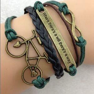 Leather wrap charm bracelet