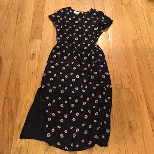 Vintage Silk Floral Maxi Dress