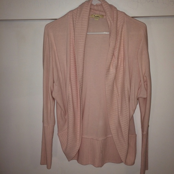 cream pink cardigan