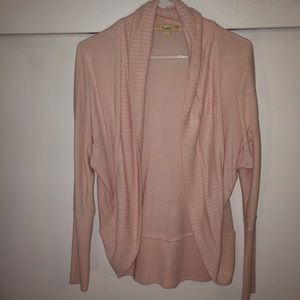 cream pink cardigan