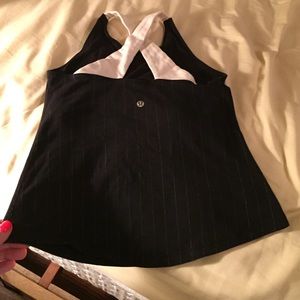 Black pinstripe lulu tank