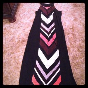 Chevron print multi color Maxi dress 18w