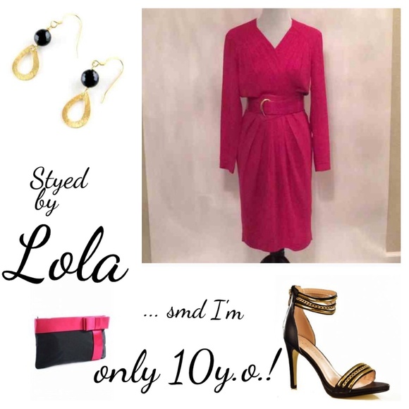 Claire Huxtable Dress (Pink Long Sleeve Midi)