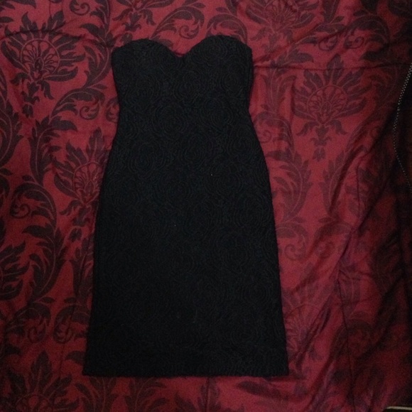 Black flower laced dress